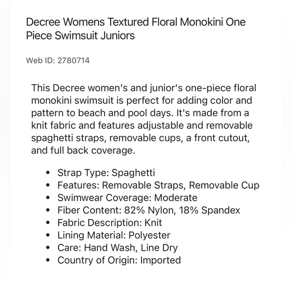 Decree Floral Monokini Swimsuit - Picture 5 of 8